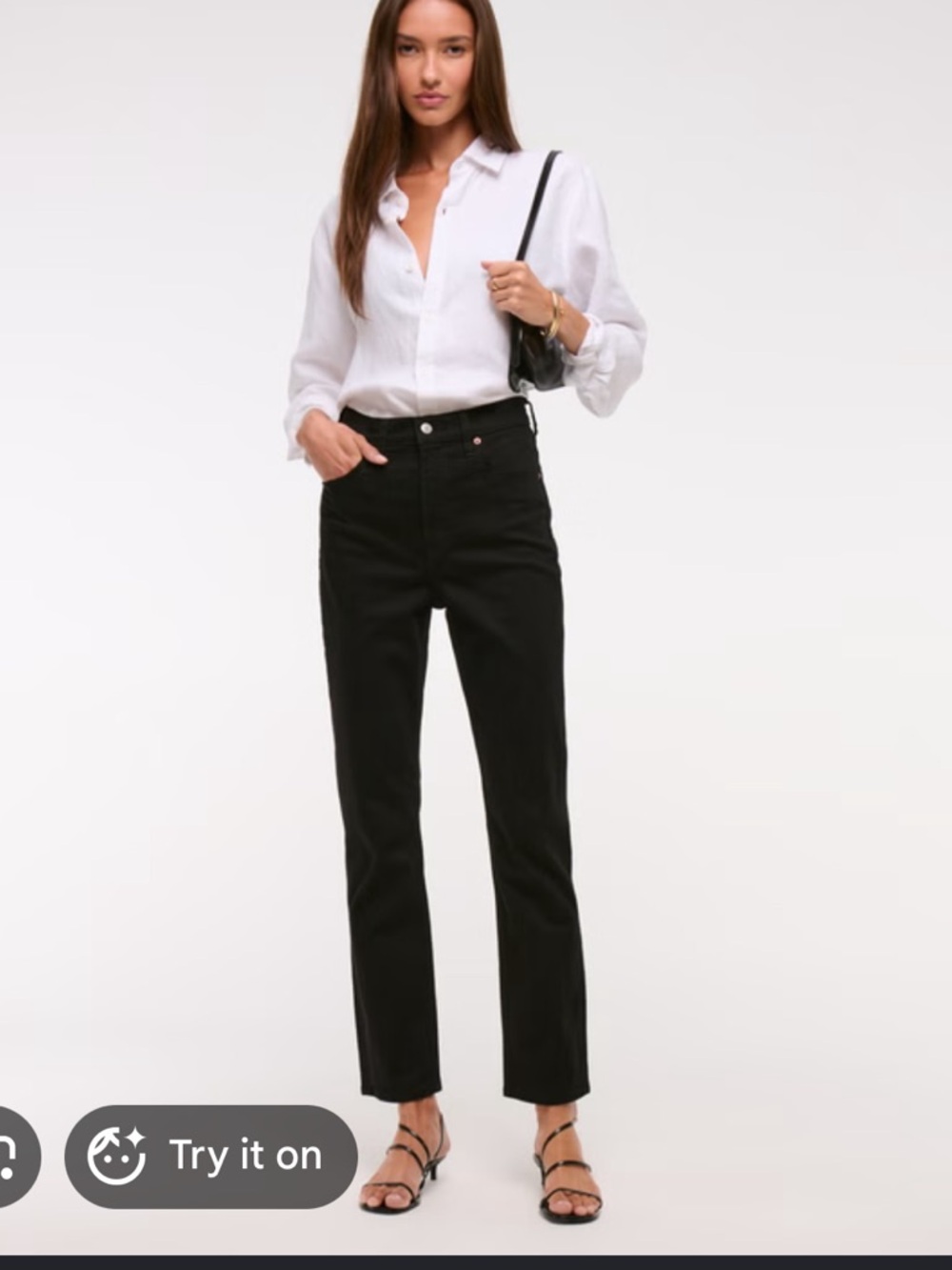 Abercrombie Women's Ultra High Rise Ankle Straight Jeans - Black SHORT NWT